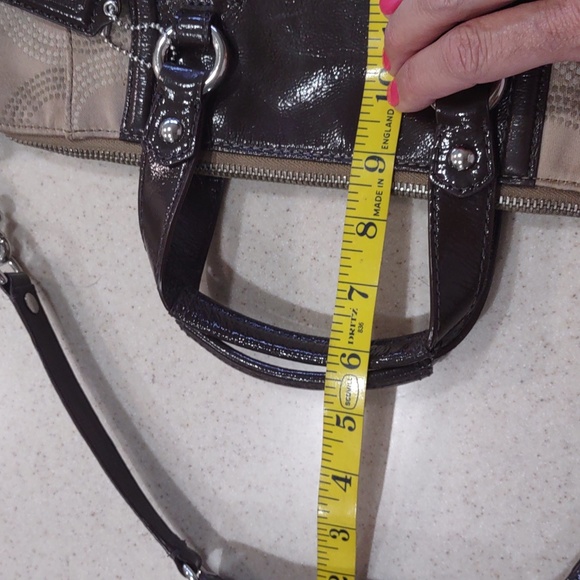 Coach Ashley Signature Satchel in Tan and Brown With Detachable Shoulder Strap - Picture 14 of 16